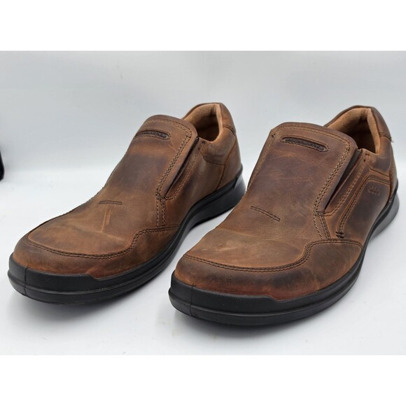 ECCO Irving Men\'s Brown Slip On Leather Loafers Driving Shoes Size EU 45 11.5-12 main image 7